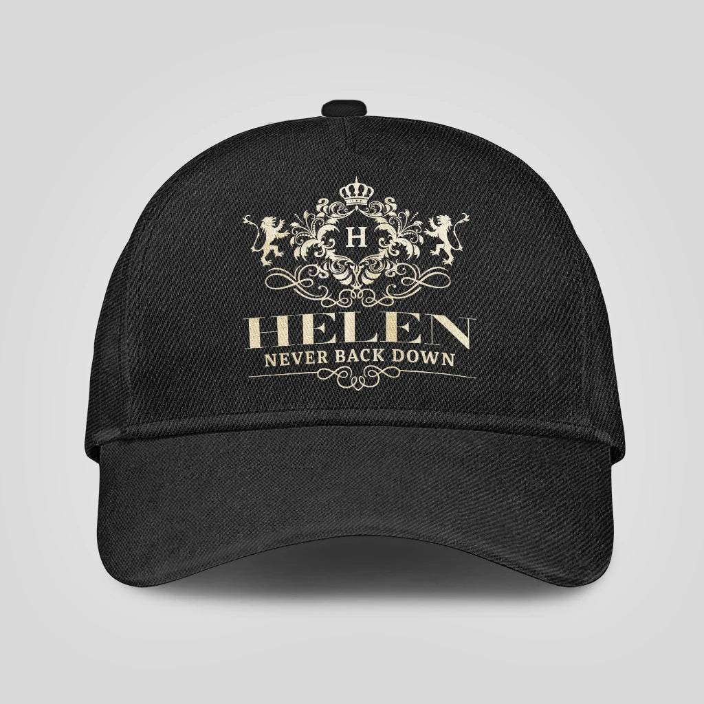 Never Back Down Royal Style Black Cap HELEN 13K1 C179PF