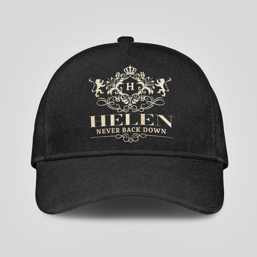 Never Back Down Royal Style Black Cap HELEN 13K1 C179PF