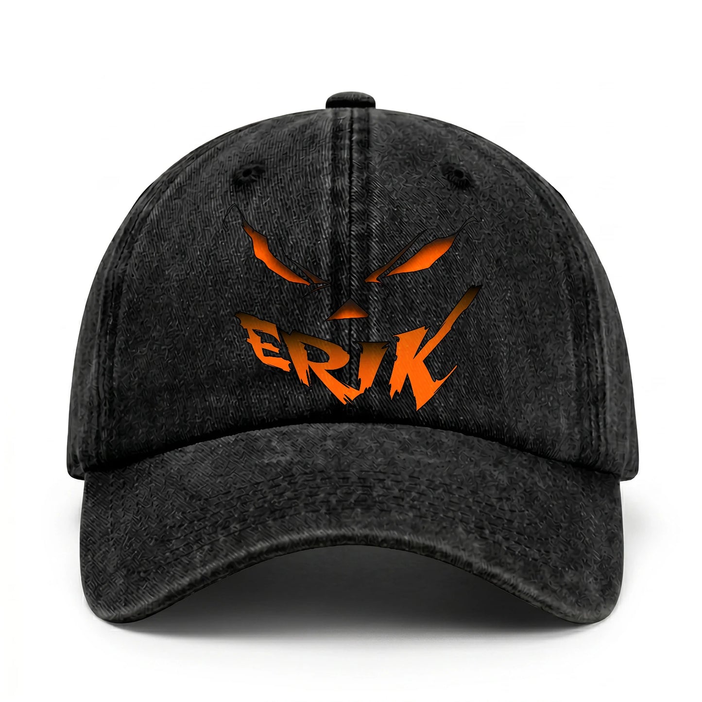 Your Name Jack O' Lantern Halloween Washed Cap ERIK 13K1 C100PF