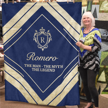The Man The Myth The Legend Diamond Fleece Blanket ROMERO 13K1 BK06