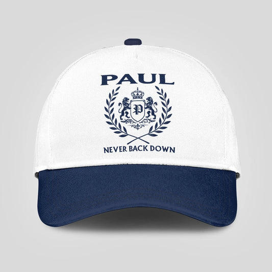 Never Back Down Blue And White Cap PAUL 13K1 C59PF