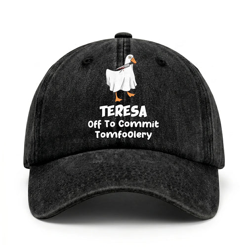 Off To Commit Tomfoolery Funny Goose Washed Cap TERESA 13K1 C131PF
