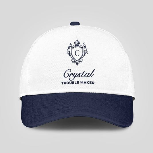 Trouble Maker Funny Blue And White Cap CRYSTAL 13K1 C152PF