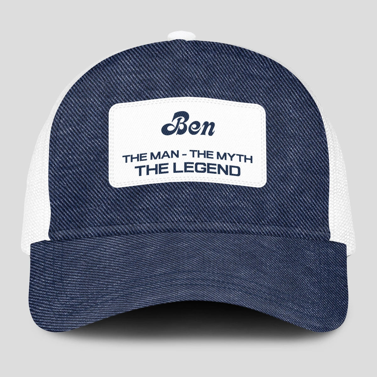 The Man The Myth The Legend Blue Denim Mesh Cap BEN 13K1 C194PF