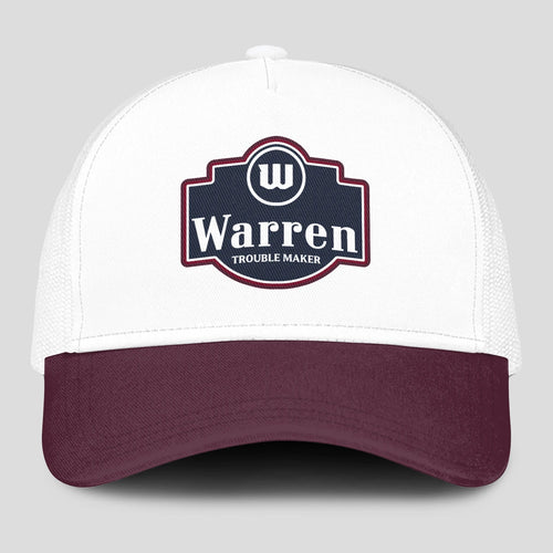 Trouble Maker Burgundy And White Funny Mesh Cap WARREN 13K1 C201PF