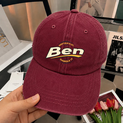 Keep Calm & Let Your Name Handle It Burgundy Washed Cap BEN 13K1 C105PF
