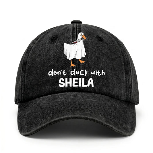 Don't Duck With Your Name Funny Washed Cap SHEILA 13K1 C129PF