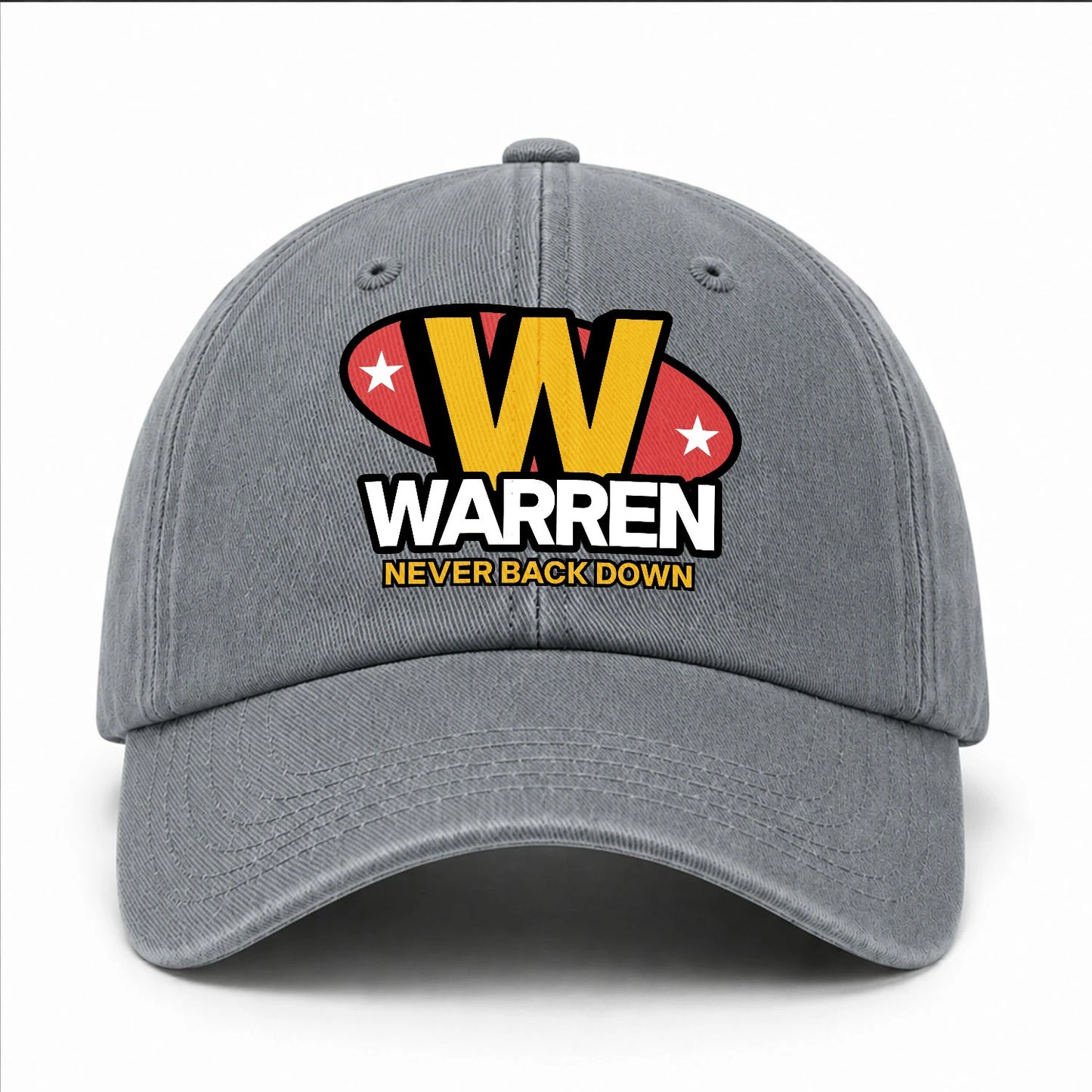 Never Back Down With Your Name And Initial Letter Washed Cap WARREN 13K1 C82PF