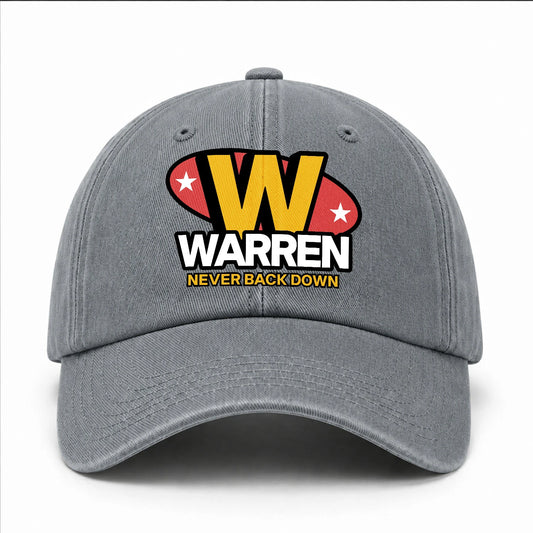 Never Back Down With Your Name And Initial Letter Washed Cap WARREN 13K1 C82PF