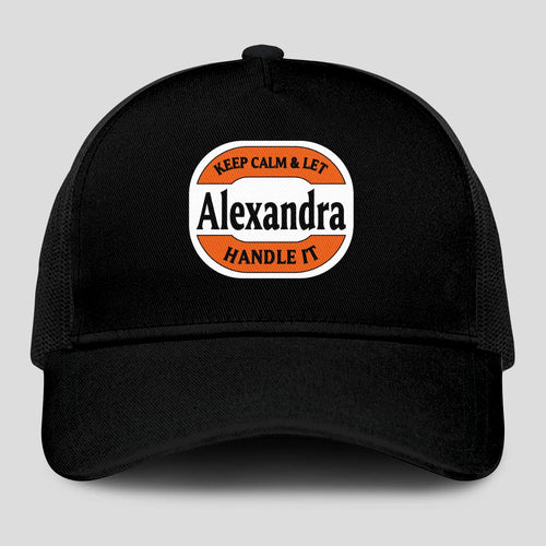 Keep Calm & Let Your Name Handle It Black Mesh Cap ALEXANDRA 13K1 C199PF