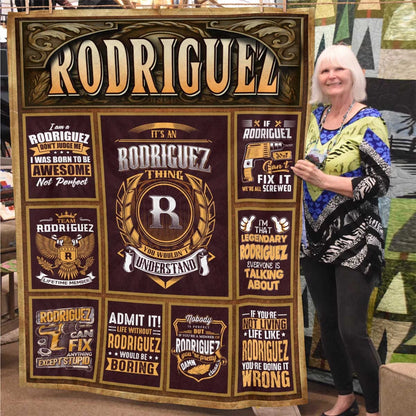 RODRIGUEZ Personalized Blanket | Custom Name Cozy Throw Gift 13K1-BK4