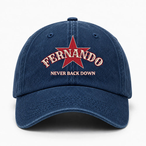 Never Back Down Western Blue Denim Cap FERNANDO 13K1 C61PF