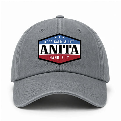 Keep Calm & Let Your Name Handle It Washed Cap ANITA 13K1 C87PF