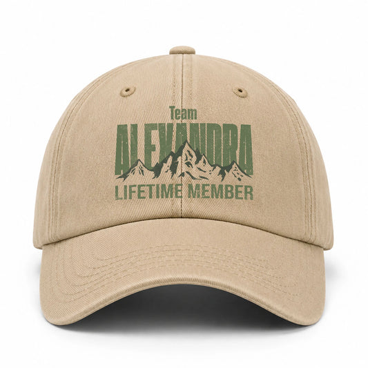 Team Your Name Lifetime Member Mountain Cap ALEXANDRA 13K1 C58PF