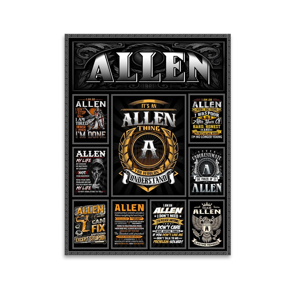 ALLEN Personalized Sponge Floor Mat – Custom Printed Home Decor 13K1-AR2