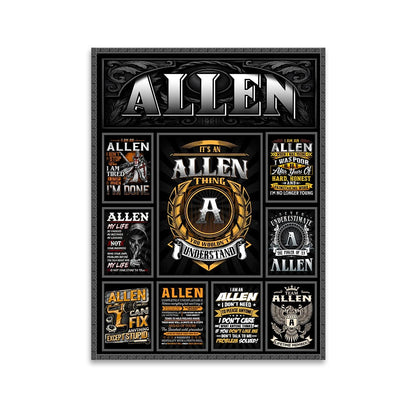 ALLEN Personalized Sponge Floor Mat – Custom Printed Home Decor 13K1-AR2