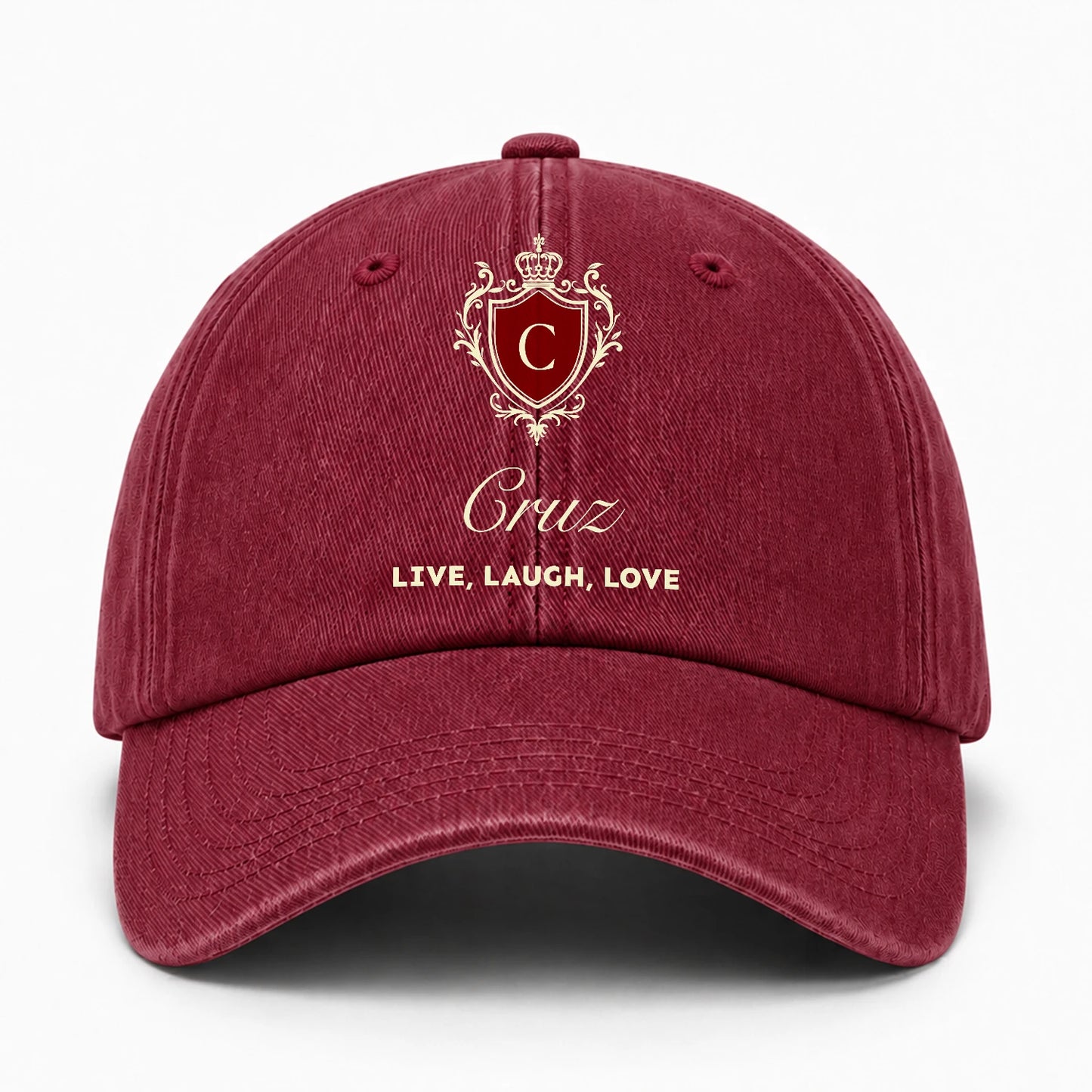 Live Laugh Love Elegant Burgundy Washed Cap CRUZ 13K1 C89PF