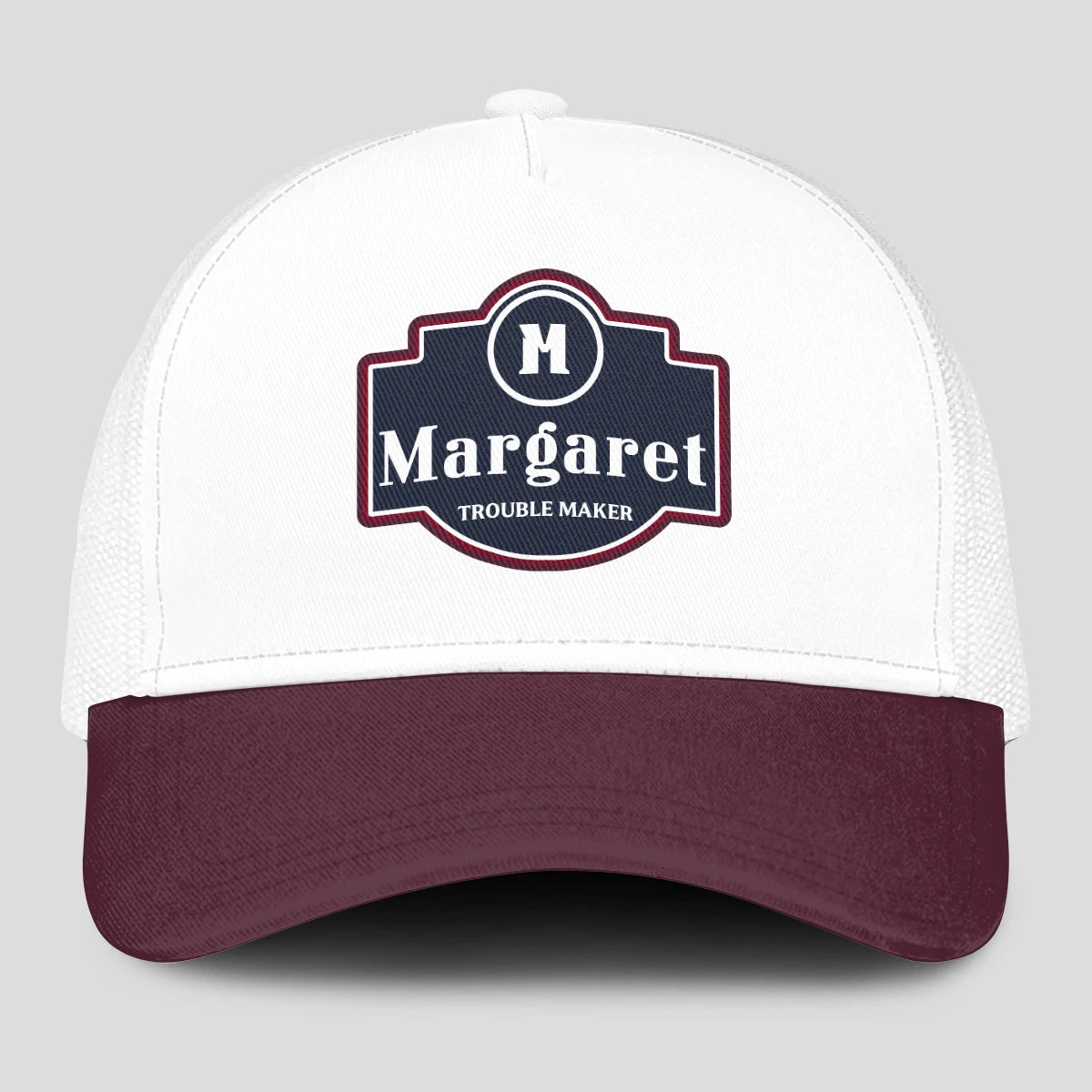Trouble Maker Burgundy And White Funny Mesh Cap MARGARET 13K1 C201PF