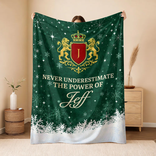 Never Underestimate Your Name Old Money Christmas Fleece Blanket JEFF 13K1 BK26