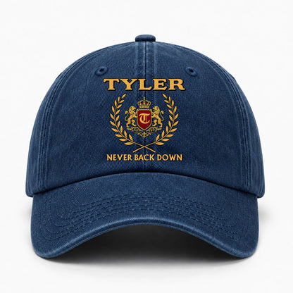 Never Back Down Royal Blue Denim Cap TYLER 13K1 C60PF