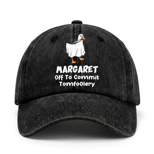 Off To Commit Tomfoolery Funny Goose Washed Cap MARGARET 13K1 C131PF