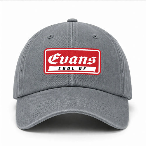 Your Name Cool Af Red Logo Funny Washed Cap EVANS 13K1 C79PF
