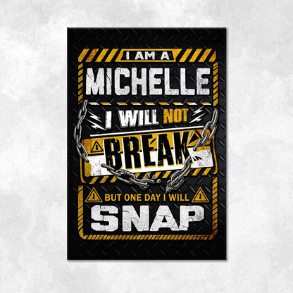 MICHELLE Motivational Rug – Black & Yellow Quote Carpet for Living Room 13K1-AR1