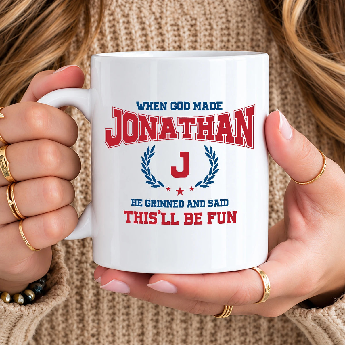 When God Made Your Name Personalized Mug JONATHAN 13K1 MG08