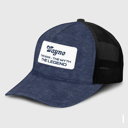 The Man The Myth The Legend Blue Denim Mesh Cap WAYNE 13K1 C194PF
