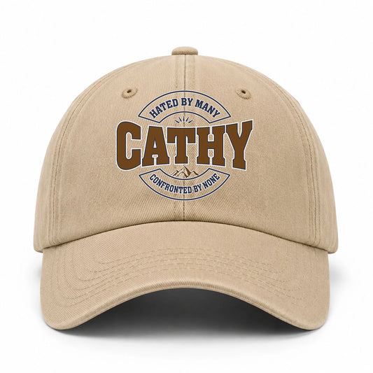 Hated By Many Confronted By None Washed Cap CATHY 13K1 C36PF
