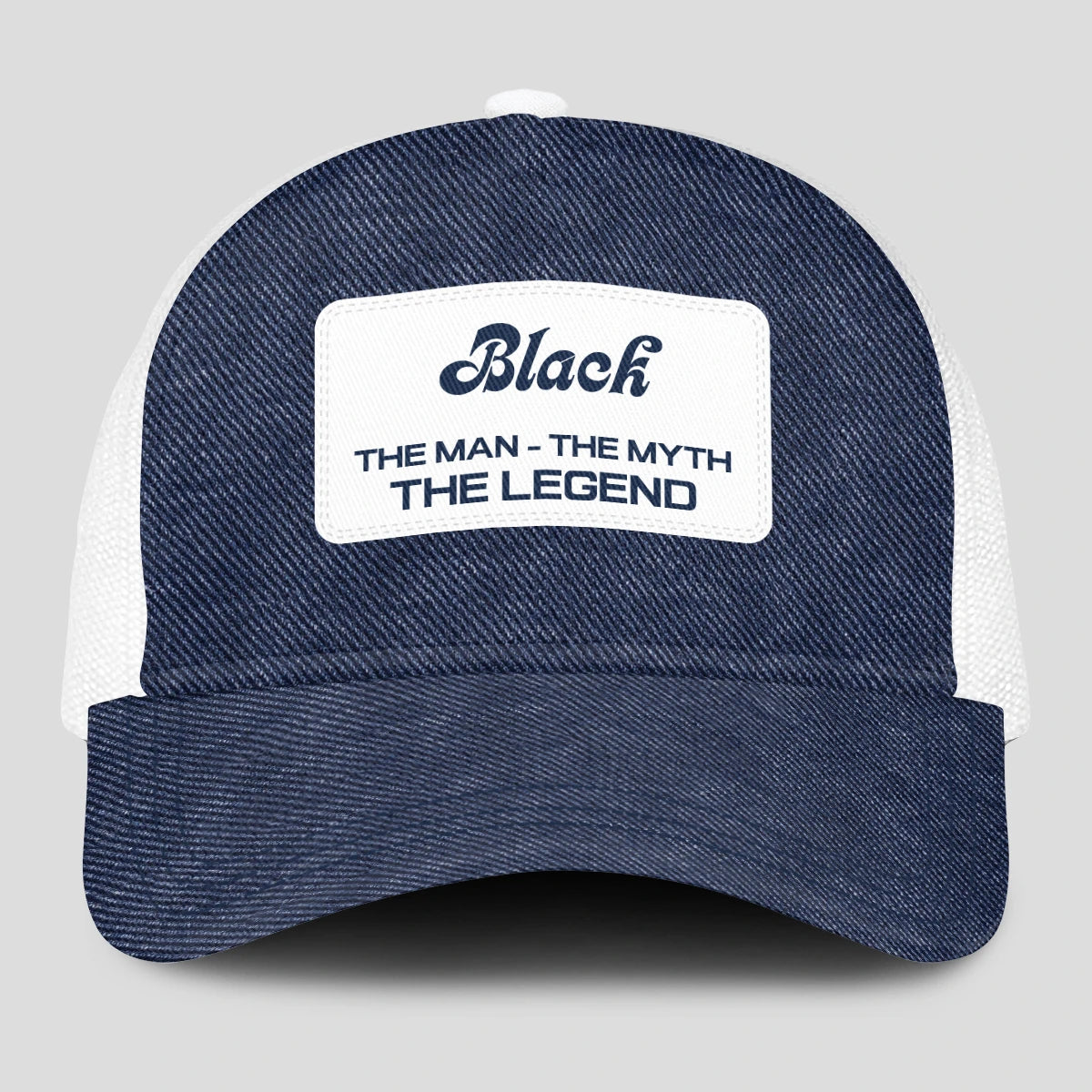 The Man The Myth The Legend Blue Denim Mesh Cap BLACK 13K1 C194PF