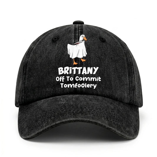 Off To Commit Tomfoolery Funny Goose Washed Cap BRITTANY 13K1 C131PF