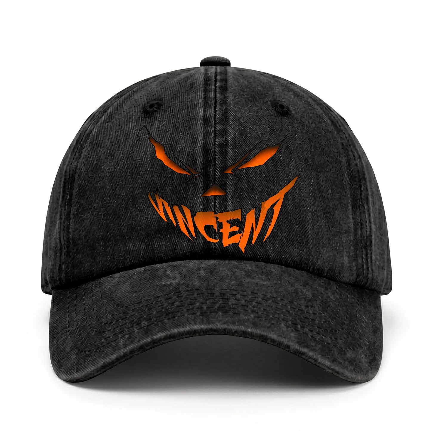Stay Hungry Pumpkin Chasing Ghosts Funny Washed Cap VINCENT 13K1 C101PF