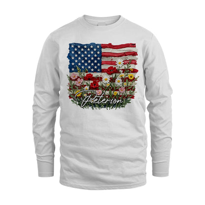 PETERSON 13K1-549 Personalize Name - Design American flag and flowers