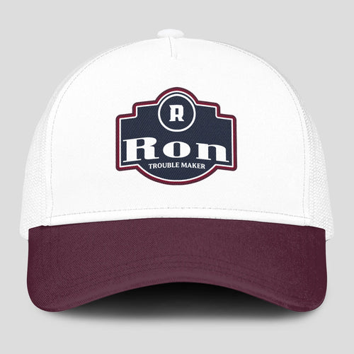 Trouble Maker Burgundy And White Funny Mesh Cap RON 13K1 C201PF