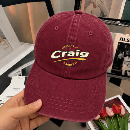 Keep Calm & Let Your Name Handle It Burgundy Washed Cap CRAIG 13K1 C105PF