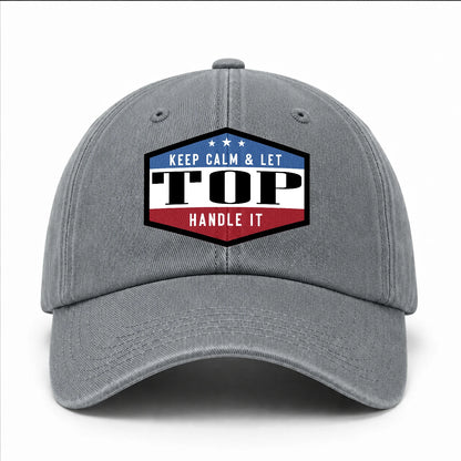Keep Calm & Let Your Name Handle It Washed Cap TOP 13K1 C87PF