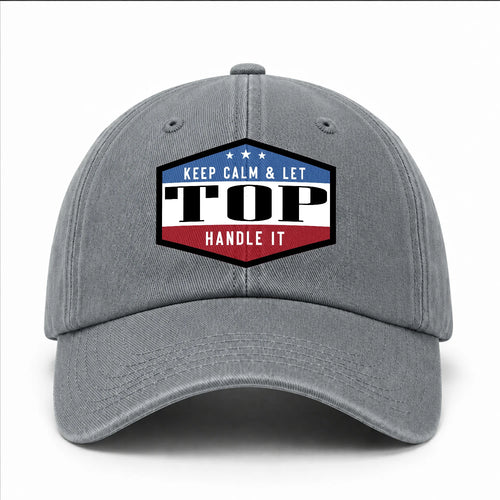 Keep Calm & Let Your Name Handle It Washed Cap TOP 13K1 C87PF