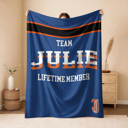 Team Your Name Lifetime Member Basketball Fleece Blanket JULIE 13K1 BK47