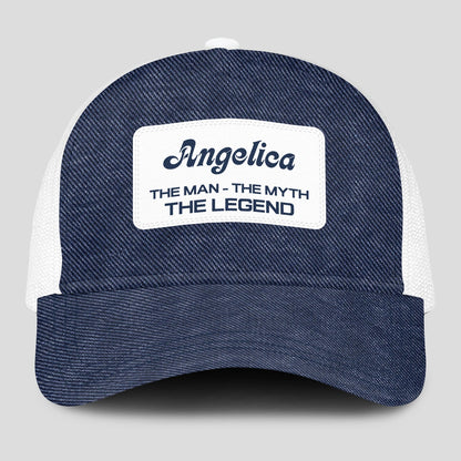 The Man The Myth The Legend Blue Denim Mesh Cap ANGELICA 13K1 C194PF
