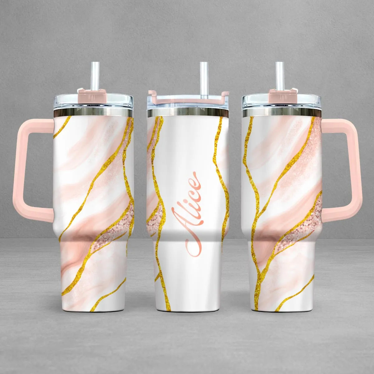 ALICE 40oz Personalized Tumbler Cup with Straw | Custom Stainless Steel Mug 13K1-TB1