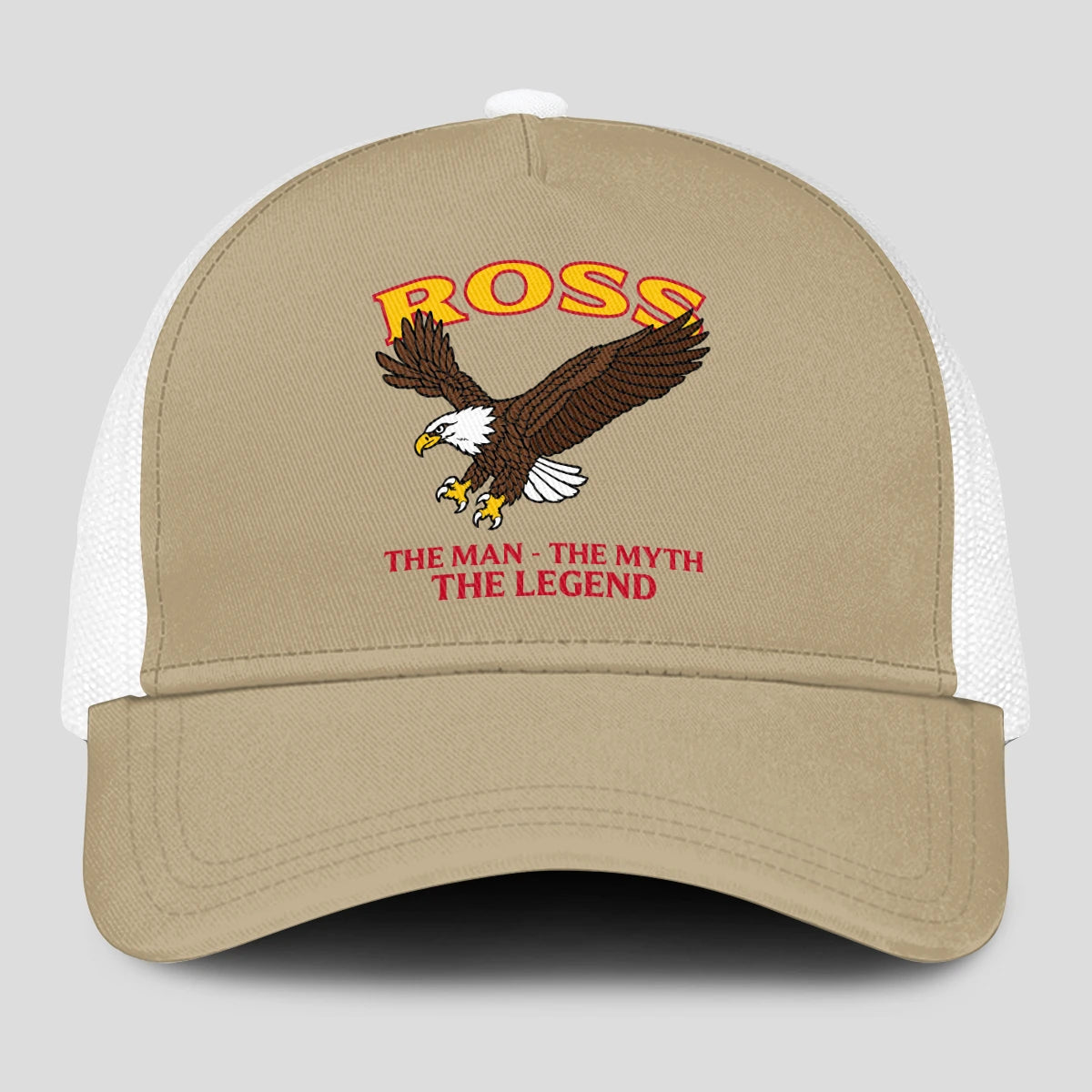 The Man The Myth The Legend Eagle Khaki Mesh Cap ROSS 13K1 C210PF