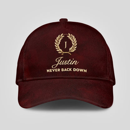 Never Back Down Golden Olive Burgundy Cap JUSTIN 13K1 C177PF