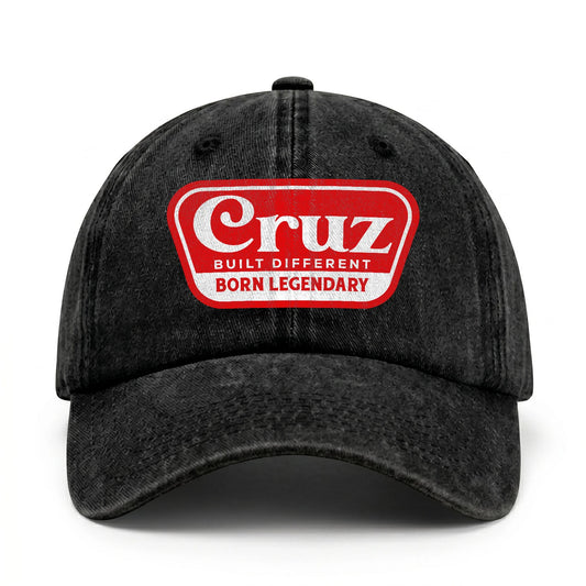 Built Different Born Legendary Red Logo Washed Cap CRUZ 13K1 C63PF