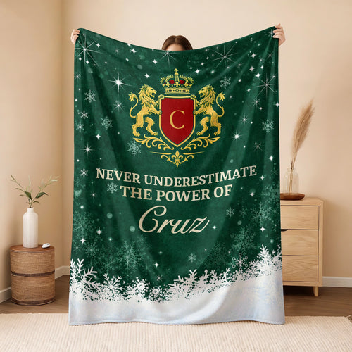 Never Underestimate Your Name Old Money Christmas Fleece Blanket CRUZ 13K1 BK26