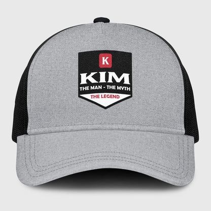 The Man The Myth The Legend Gray Mesh Cap KIM 13K1 C189PF