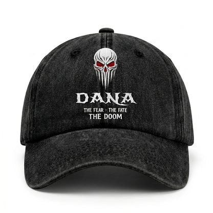 Your Name The Fear The Fate The Doom Skull Washed Cap DANA 13K1 C98PF