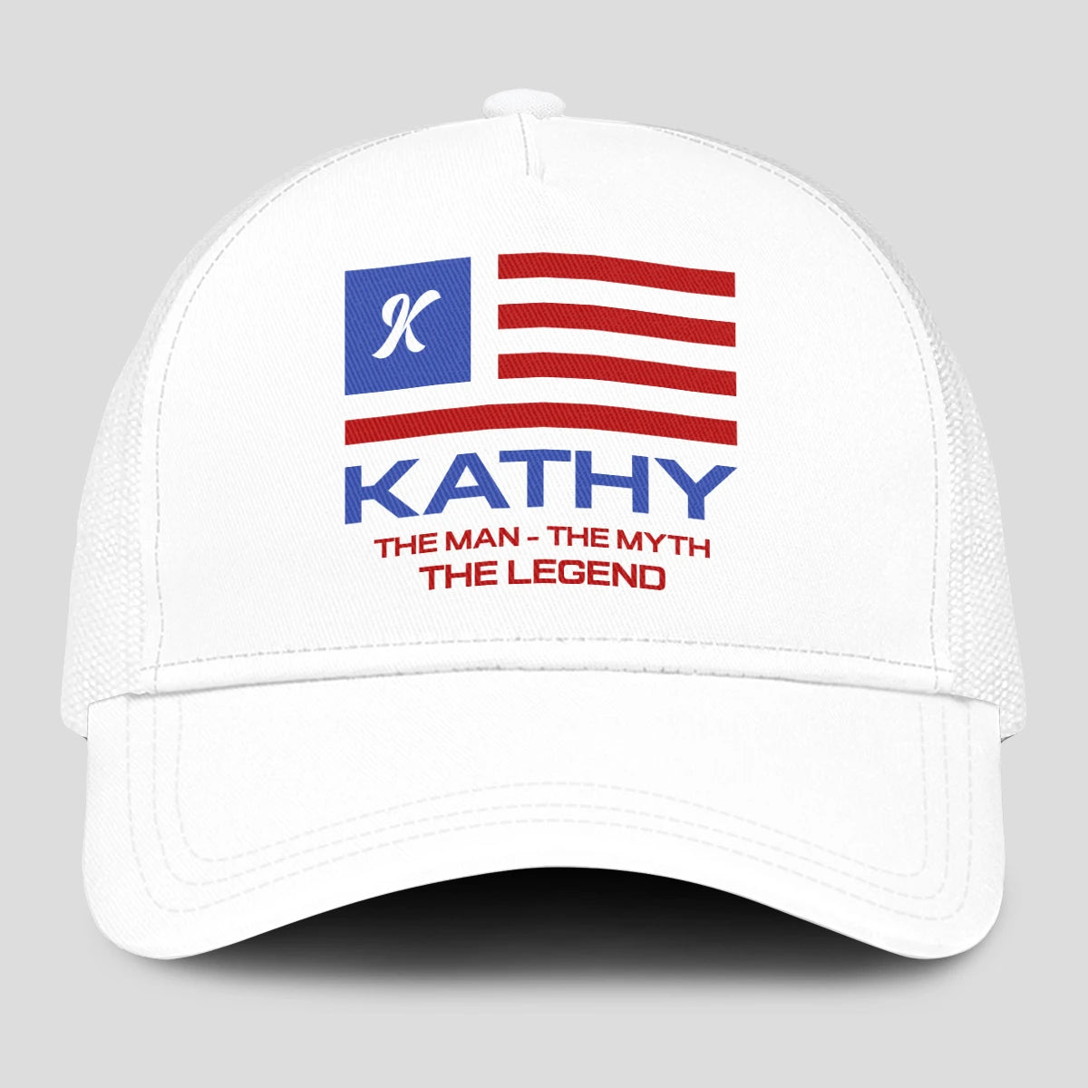 The Man The Myth The Legend America Flag Mesh Cap KATHY 13K1 C193PF