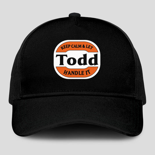 Keep Calm & Let Your Name Handle It Black Mesh Cap TODD 13K1 C199PF