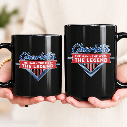 The Man The Myth The Legend Red And Blue Logo Mug CHARLOTTE 13K1 MG34